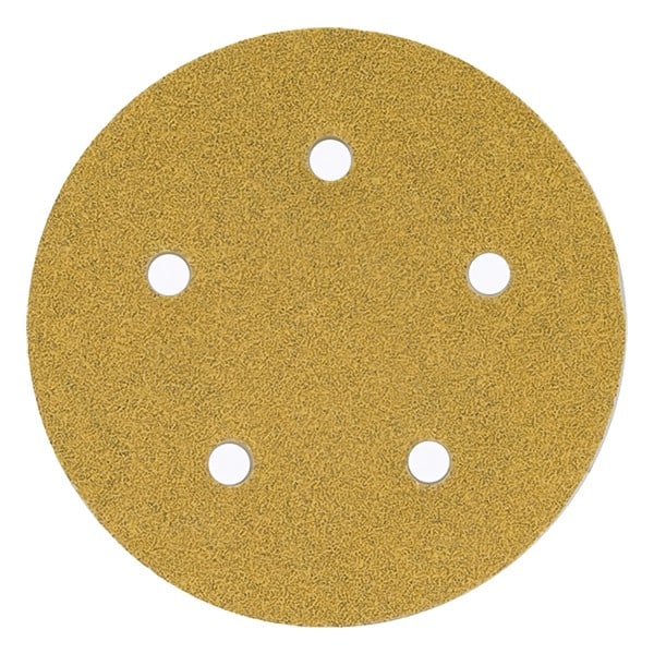 Palm Sanding Discs Gold Reserve 5"-dia x 5 hole 100-grit Yellow Box of 50 pcs