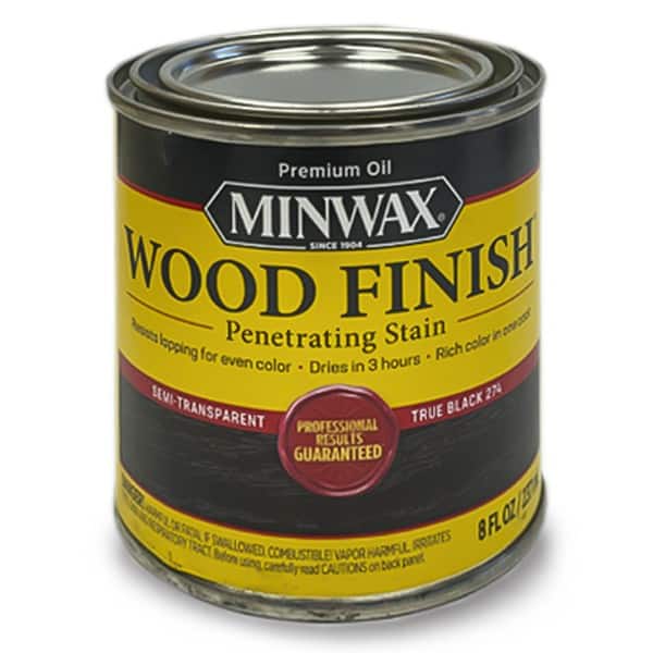 Minwax Wood Finish True Black 274 - Oil Based Wood Floor Stain Half Pint