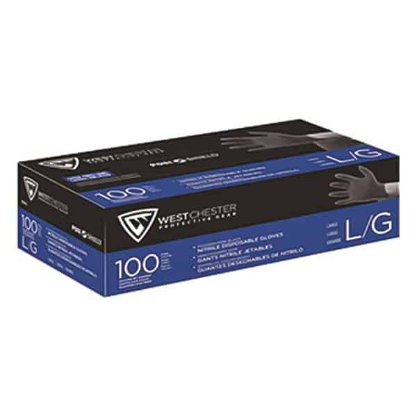 West Chester 2920 5mil Black Nitrile Disposable Glove Powder Free Large 100pcs/pack