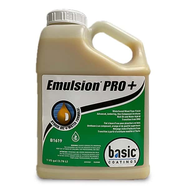 Basic Coatings Emulsion PRO+ Gloss Water-Based Wood Floor Finish- 1 GAL