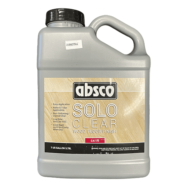 Absco Solo Clear Satin Water-Based Wood Floor Finish - 1 GAL